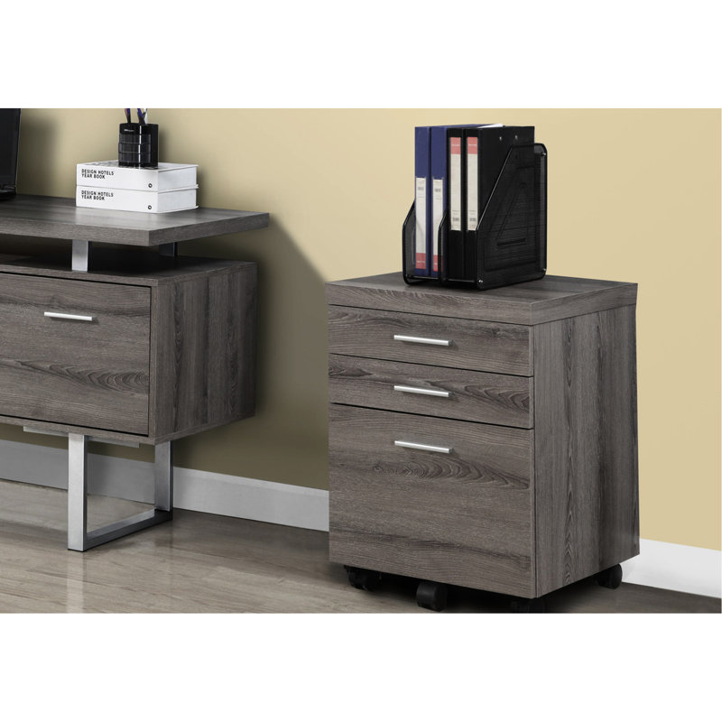 3 classeurs, mobile, rangement, taupe, bureau