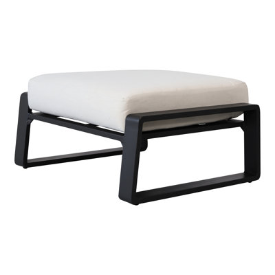 Lightweight 2 Ottomans With Aluminium And Cushioning Beige Seating - Frame