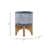 CERAMIC AZTEC PLANTER ON WOODEN STAND, GRAY-781218279
