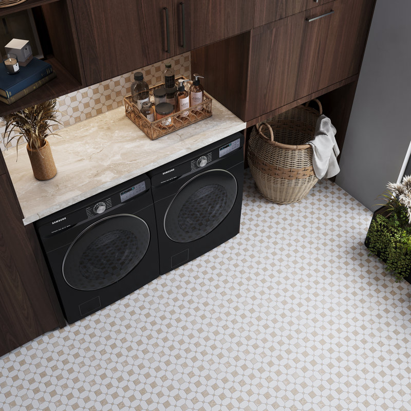 Carreau de mosaïque 12,2 po x 12,2 po pour mur et plancher, Créma