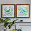 Oiseau Chanteur I - ensemble de 2 peintures sur toile encadrées-740585376-740585378
