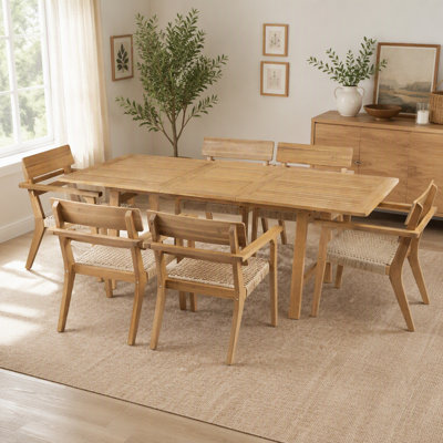 Table de salle à manger extensible d'extérieur en bois d'acacia, table de patio rectangulaire de 59 à 78,74 po avec plateau à lattes, table extensible en bois résistante aux intempéries pour la cour, le jardin et la terrasse, finition teck
