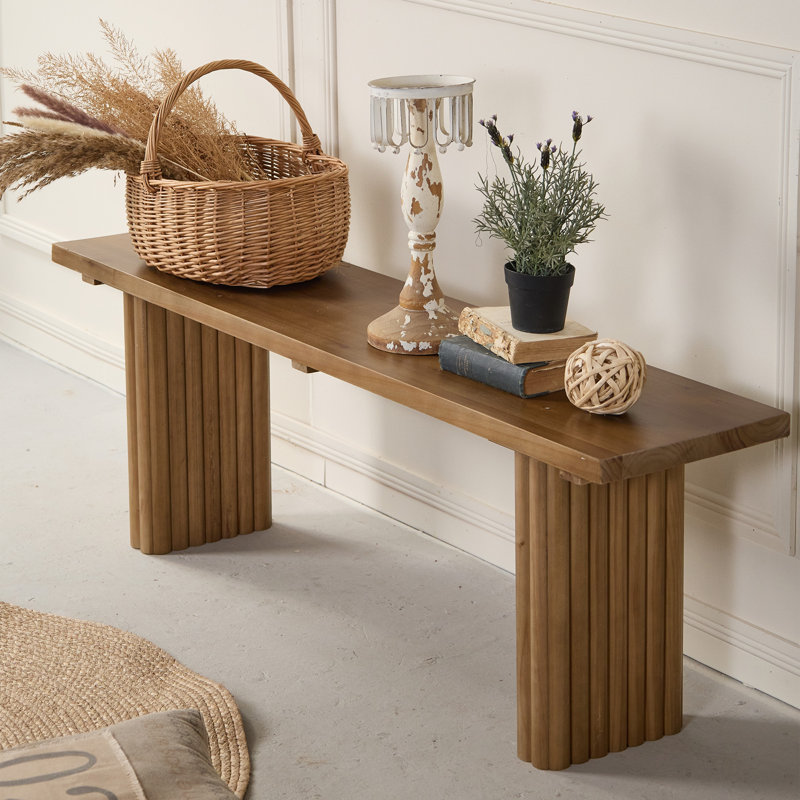 Gennari Solid Wood Bench with Flat Fluted Legs（Three Sizes Available）