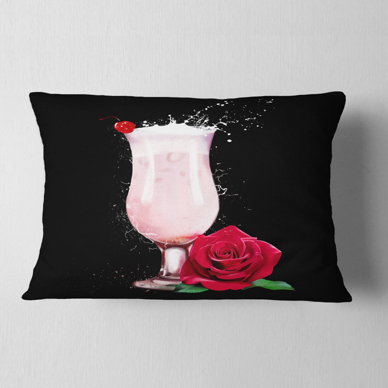 Coussin de cocktail et de rose pour le fraise floral