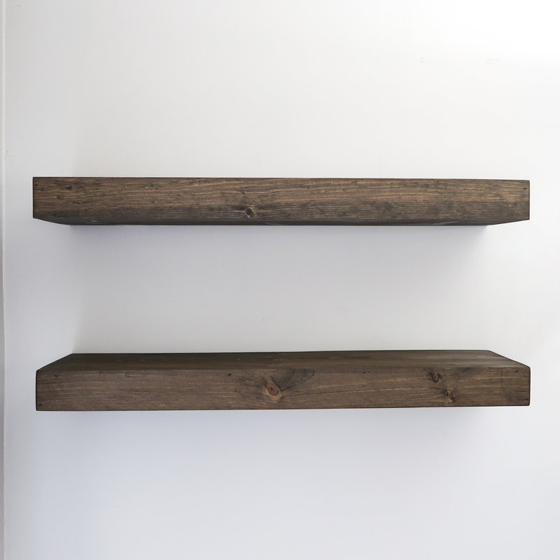 Arzhin Pippi Modern Floating Shelves 3 Inches Thick, Brown, 3" H x 60" W x 6" D