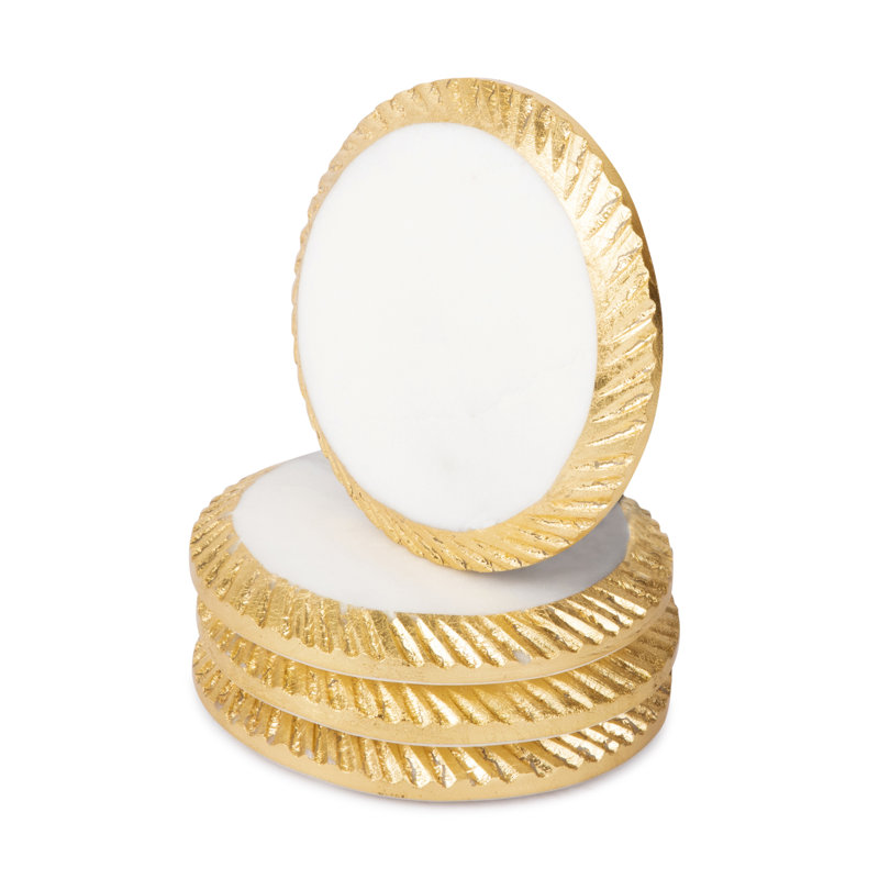 Marble Round 4 Piece Coaster Set