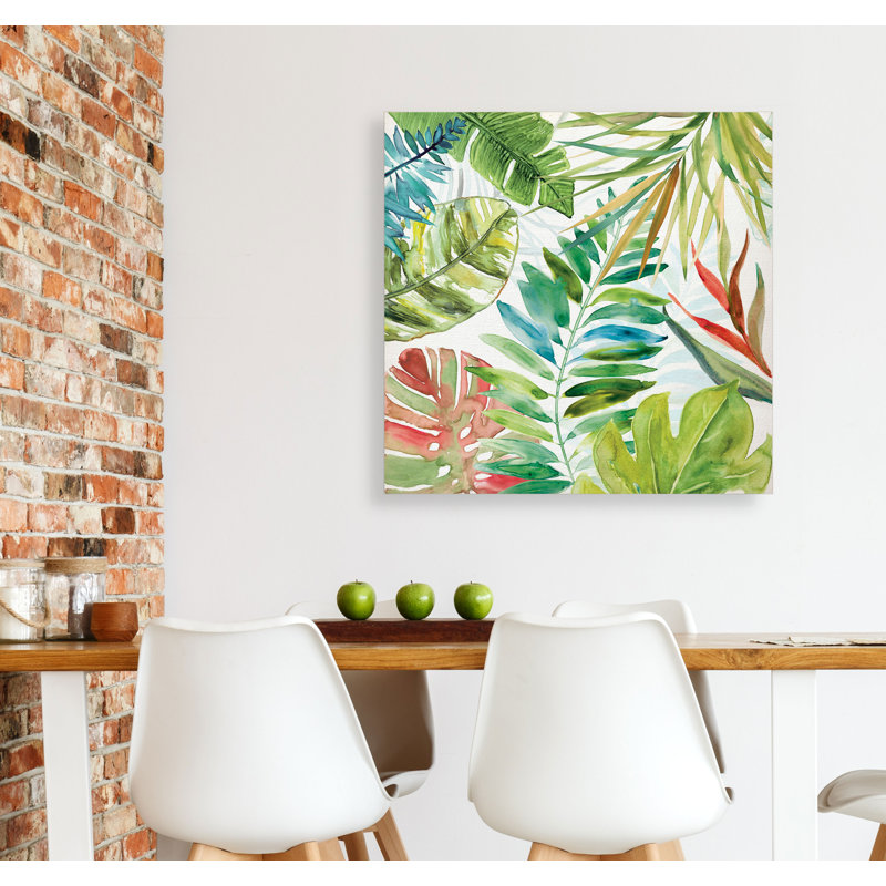 « tropical sketchbook ii », peinture sur toile tendue, H 24 po x l 24 po x P 1,5 po
