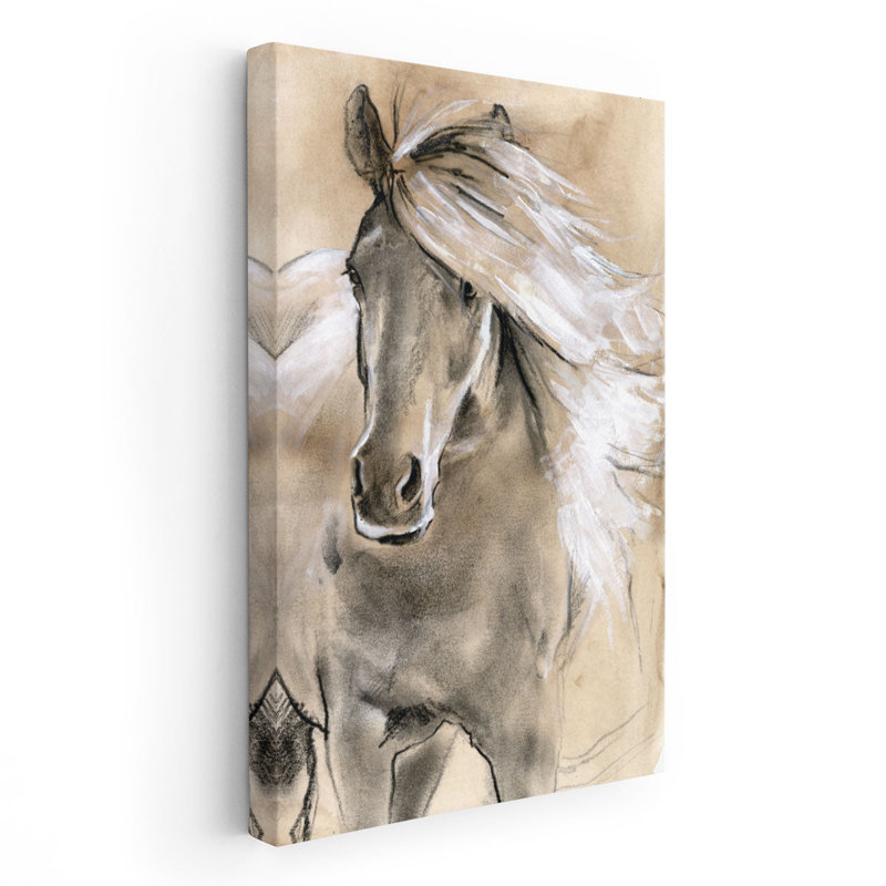Croquis de cheval I - reproduction d'art sur toile, H 30 po x l 20 po