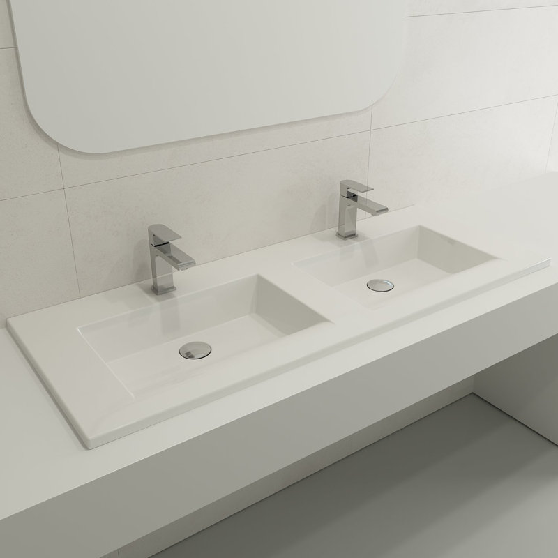 Ravenna 48'' L Bathroom Sink, White