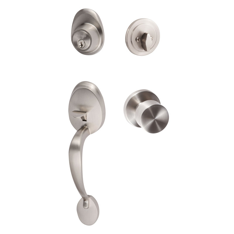 Ensemble de poignée Alta, Nickel satiné, Réversible, Bouton de Bergue
