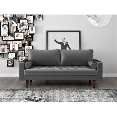 US PRIDE FURNITURE Tufted Cushion Back 69.3 Wide Sofa-Black