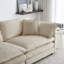 Canapé modulaire en U à 5 places en chenille beige avec canapé rembourré pour la décoration intérieure - chenille, rembourrage doux