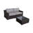 Fully Assembled 3 - Piece Patio Seating Group With Cushions, Perfect For Small Patios And Balconies, Handwoven All Weather Rope, Table Tempered Glass, Water Repellent Covers Conversation Pre
