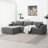 111.5"W L-Shaped Chenille Couch,No Assembly Require-664381175
