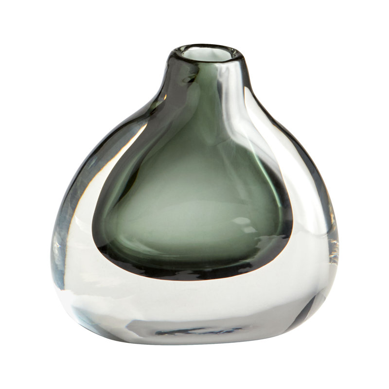 Moraea Handmade Glass Table Vase, 7" H x 8" W x 3" D