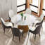 Table de salle à manger moderne en marbre avec base en métal et marbre artificiel pour 6 personnes-1581914352-1581914353