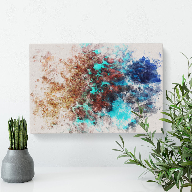 The Great Barrier Reef Coral Watercolour - Wrapped Canvas Print, 50cm H x 76cm W x 3cm D