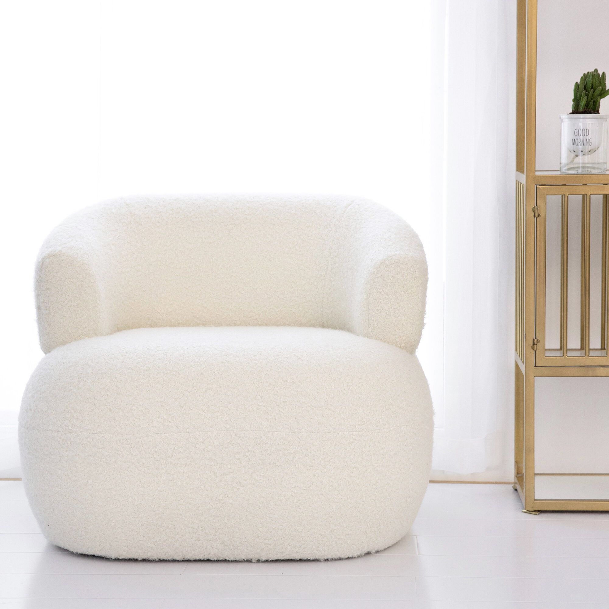 Arlo white faux sherpa accent chair hot sale