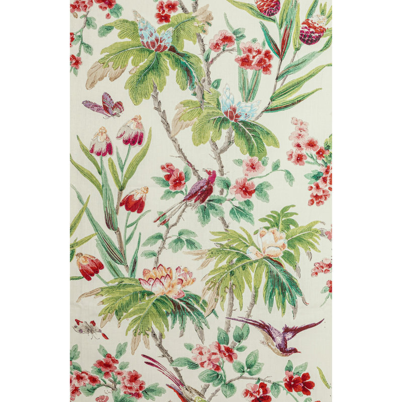 Gastaud 100% Linen Fabric, Red/Green