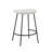 Set of Two 26" White and Black Fabric and Metal Backless Counter Height Bar Chairs