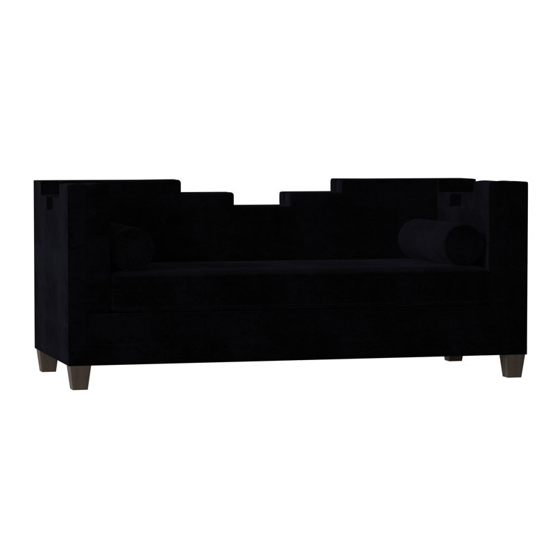 Bella Sofa, Bella Black Performance Velvet, Brown Mahogany
