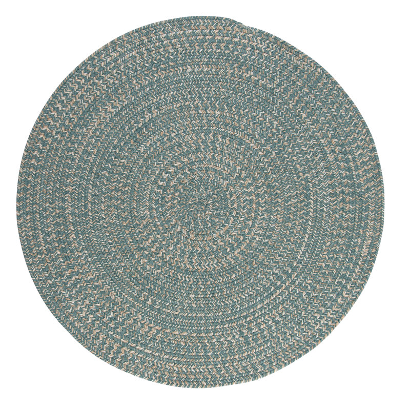 Tapis réversible en mélange de laine Bristow - bleu sarcelle, Rond 5 pi