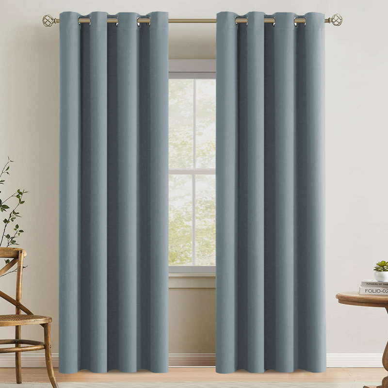 Room Darkening Curtains for Bedroom 42"/52" Wide Curtains Thermal Insulated 100”/120“/180” Wide Long Room Darkening  Curtains for Living Room Outdoor Privacy Energy Saving Curtains for Patio Door Grommet 1 Panel