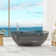 Marfa 63'' x 37'' Oval Wave Semi Transparent Resin Freestanding Soaking Bathtub