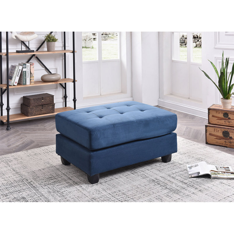 Repose-pieds élégant bleu marine contemporain, Marine