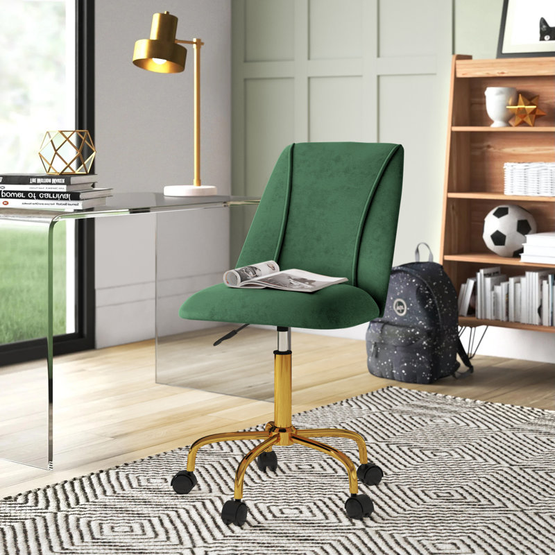 Breault Velvet Task Chair, Green