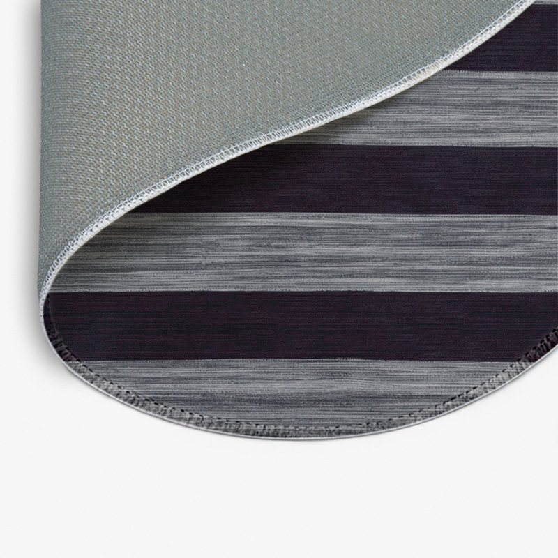 Tapis intérieur / extérieur mauve HorizontalStripes, Rond 5 pi