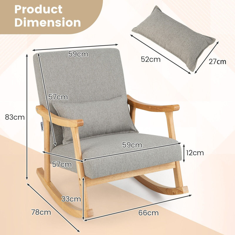 Parkdale Solid Wood Rocking Chair, Grey