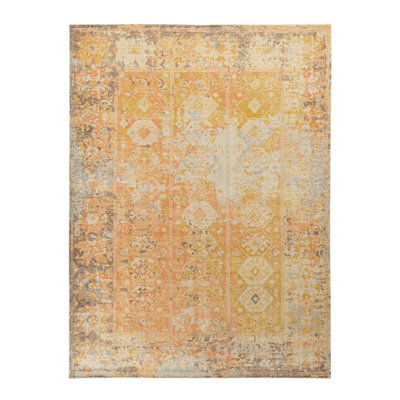 Distressed Homage Hand Knotted Wool Geometric Area Rug