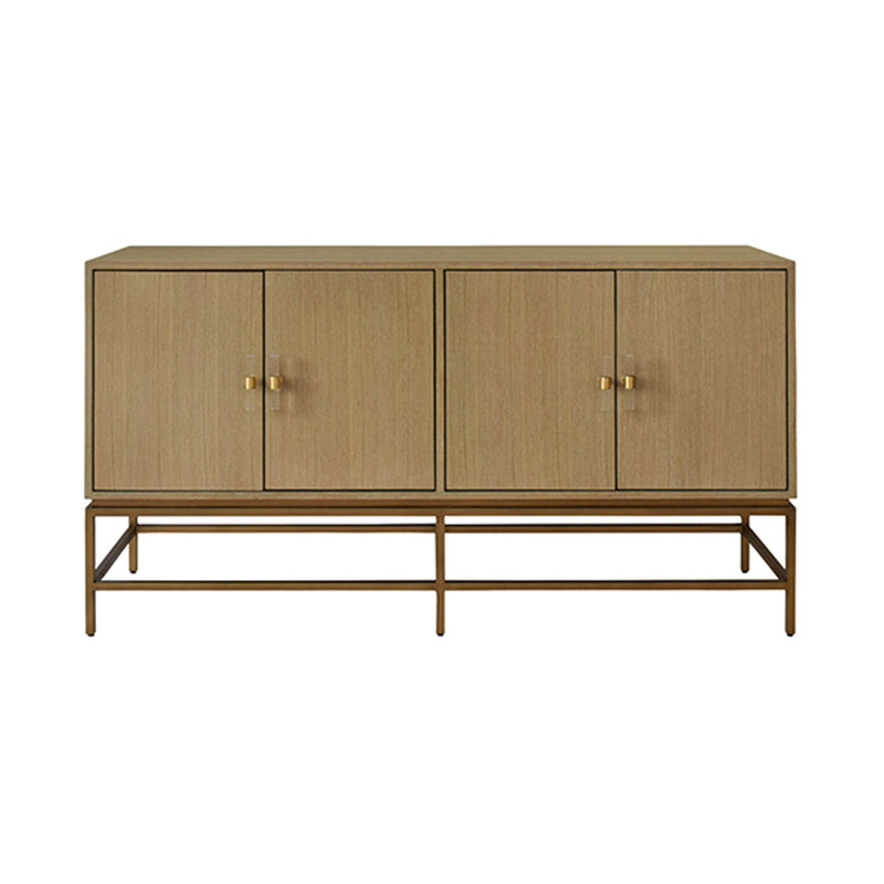 Ariel 60'' Sideboard, Antique Brass/Cerused Oak