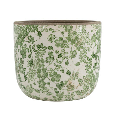 Flower Planter - Green/White