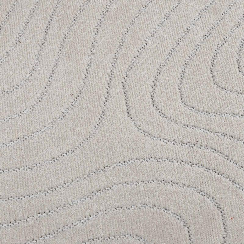 Modern Indoor and Outdoor Rug, Cream, Rectangle 80 x 150 cm