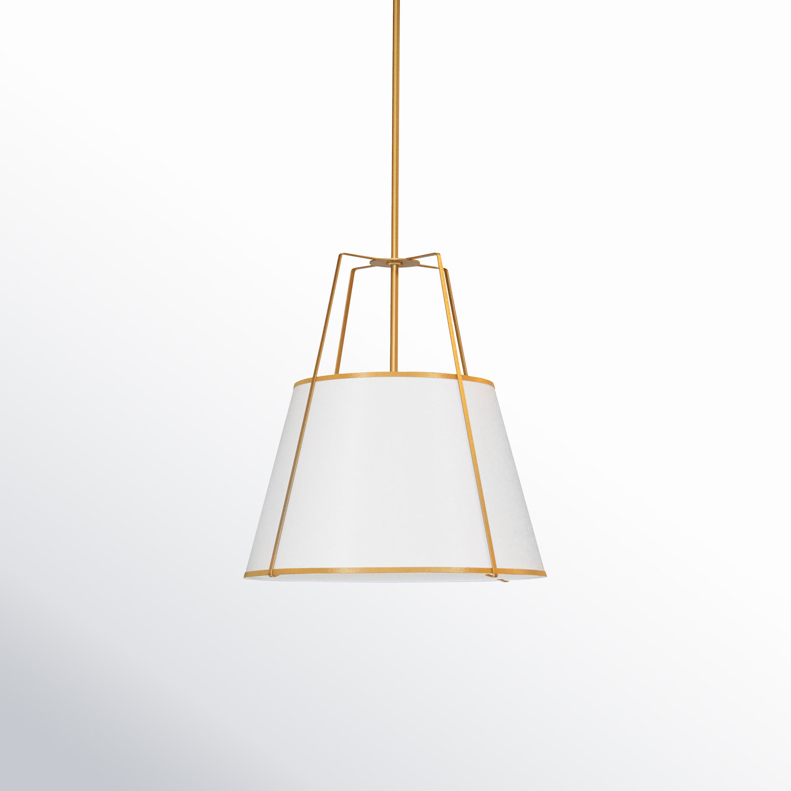 Rosalyn 1 - Light Single Empire Pendant, Gold, White/Gold