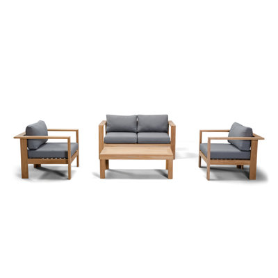 Ando Outdoor 4 - Piece Teak Conversation Set