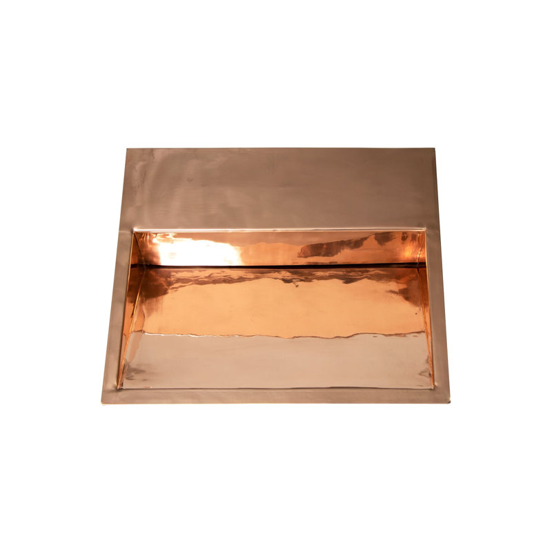 Lavabo de salle de bain rectangulaire en cuivre 22 po x 19 po Ambiente - Lavabo martelé brillant, lavabos encastrés ou encastrés, lavabos de salle de bain haut de gamme, lavabo moderne