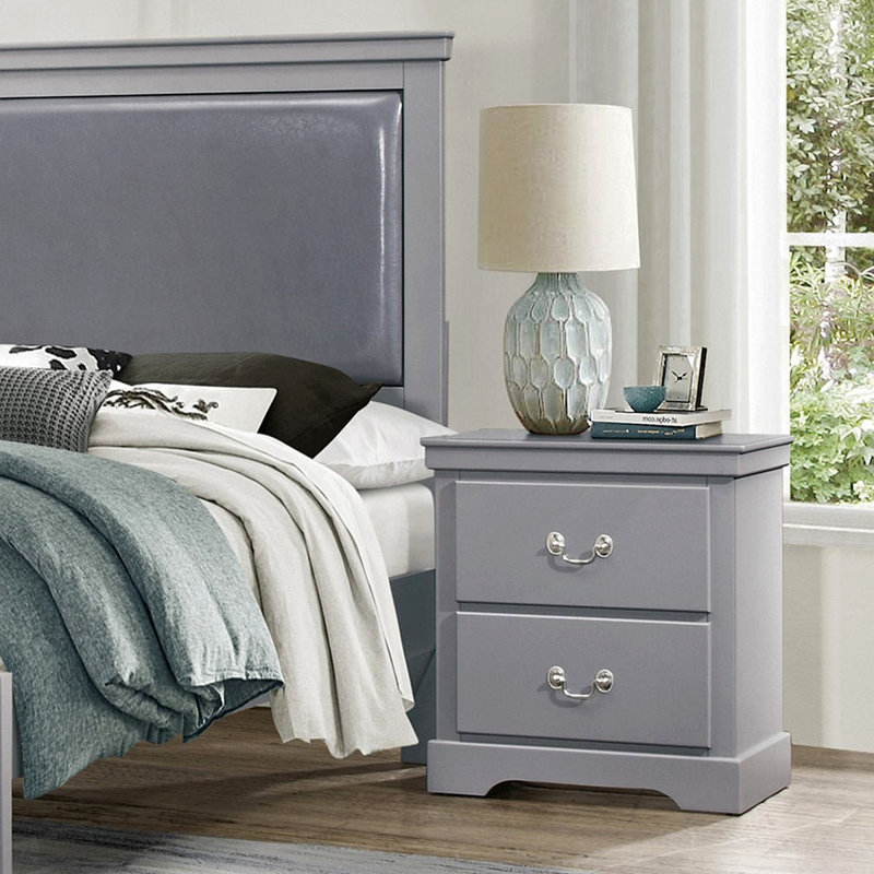 Table de chevet en bois 1Pc, Gris