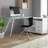 L-Shaped Glass Top Executive Desk