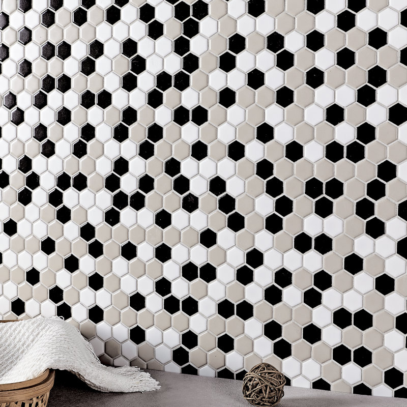 Carreau de mosaïque en porcelaine pour mur et plancher Perfection 1 x 1