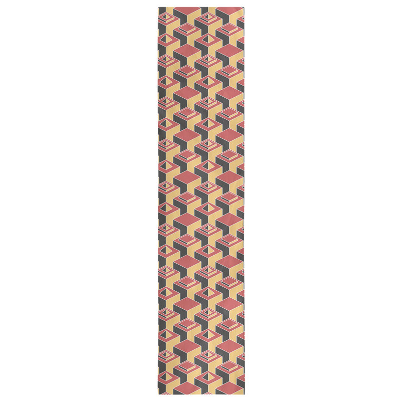 Chemin de table Classic Skyscrapers, 16 po x 72 po, Rouge/jaune