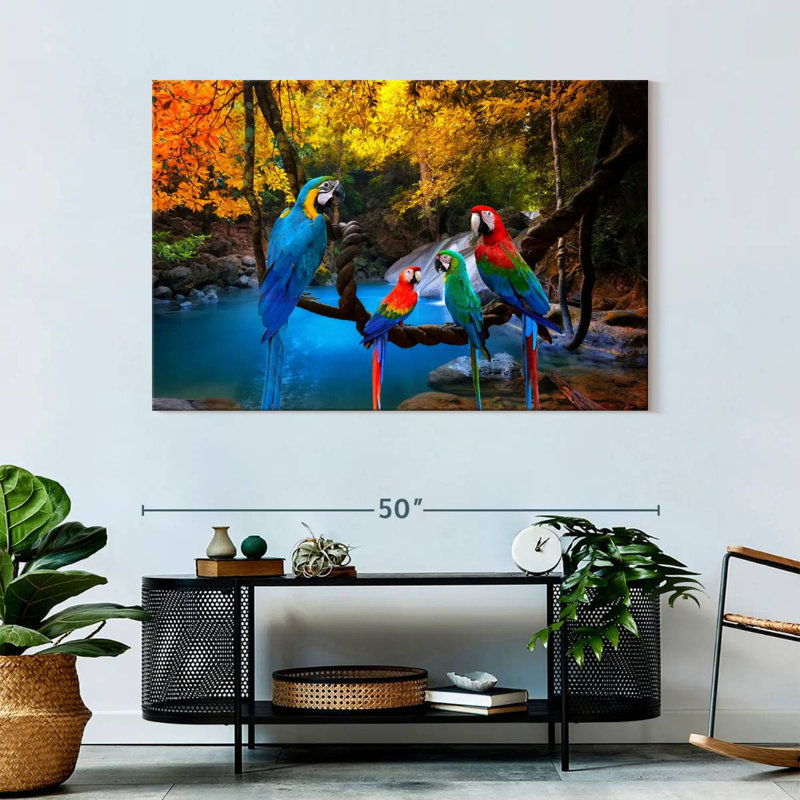 Brampt Safari Parrots, 32" H x 48" W