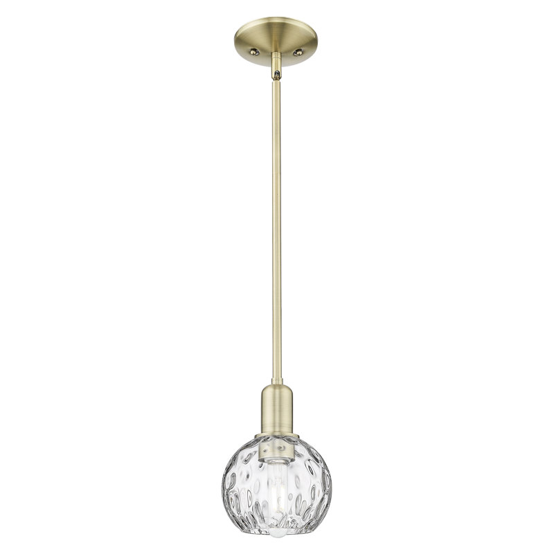 Mini-luminaire suspendu 1 lumière Arcadia - Sevier, Laiton antique, H 5 po x l 6 po x P 6 po