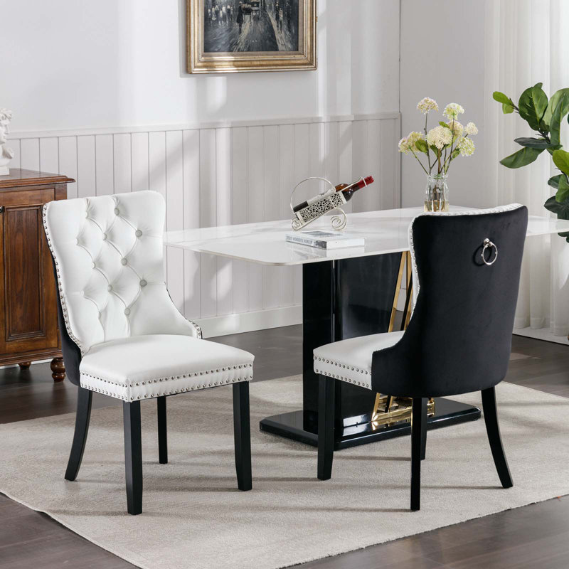 Chaises de salle à manger, Blanc/Noir