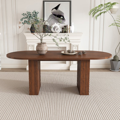 Table de salle à manger 62,9 pouces ovale pour 6 personnes (chaise non incluse)