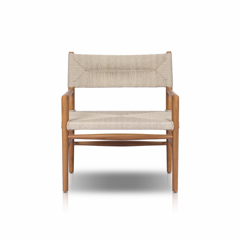 Lomas Outdoor Dining Armchair, Natural Teak/Light Brown