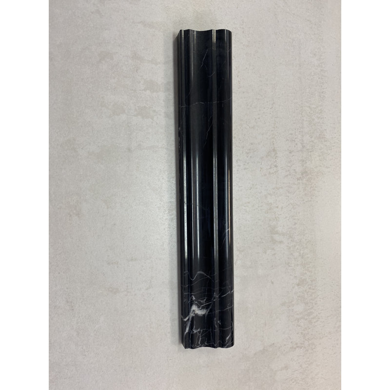 Garniture de tuile de chaise l 12 po x l 2 po, Nero Marquina