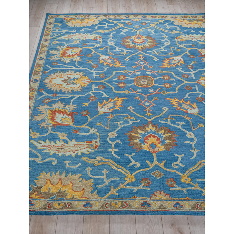 Newport hand-tufted New Zealand Wool Blue/Ivory Area Rug, 14'X18'